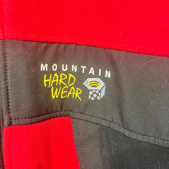 Mountain Hardwear Jacket Mens Gore Windstopper Fleece Black Red Full Zip Rain S - Picture 3 of 8